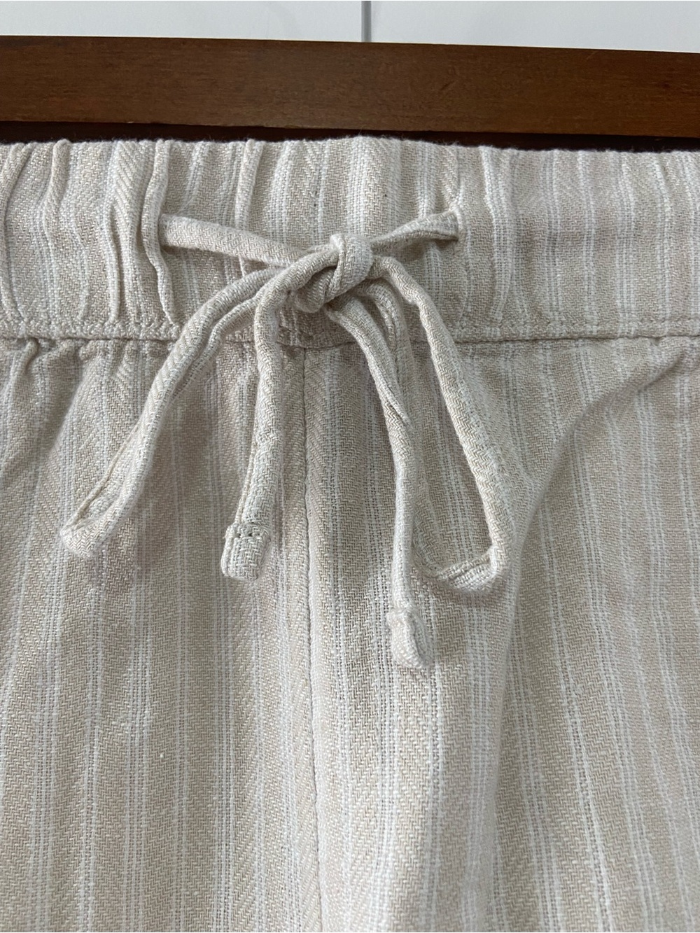 Time and Tru High-Rise Drawstring Shorts in Natural Beige - Picture 5 of 6